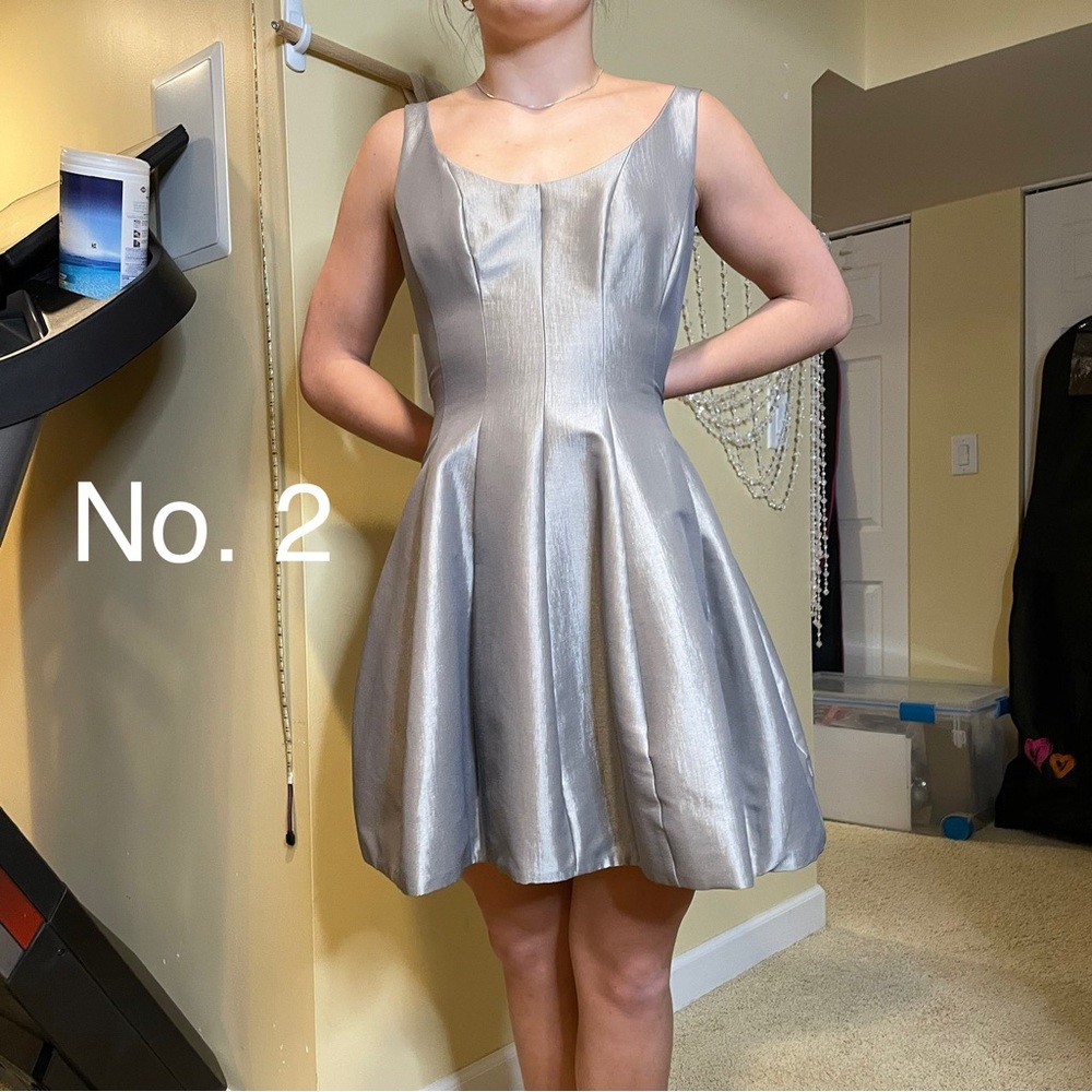 Silver fit and flare dress
